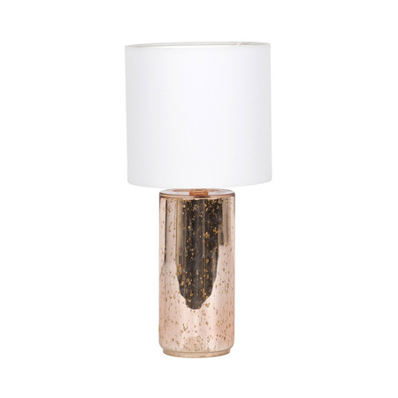 LITEX INDUSTRIES 18.5 Table Lamp, Rose Gold Glass Base and White Shade BL24LTX